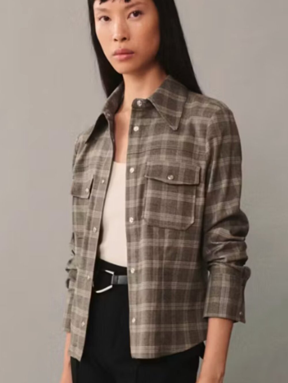 Mango check shirt with pockets